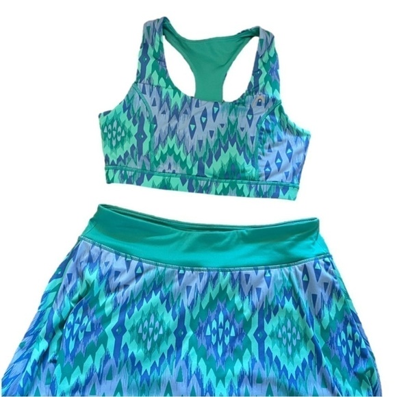 HEAD two piece tennis outfit skort set size sm blue green lavender like new - Picture 13 of 13